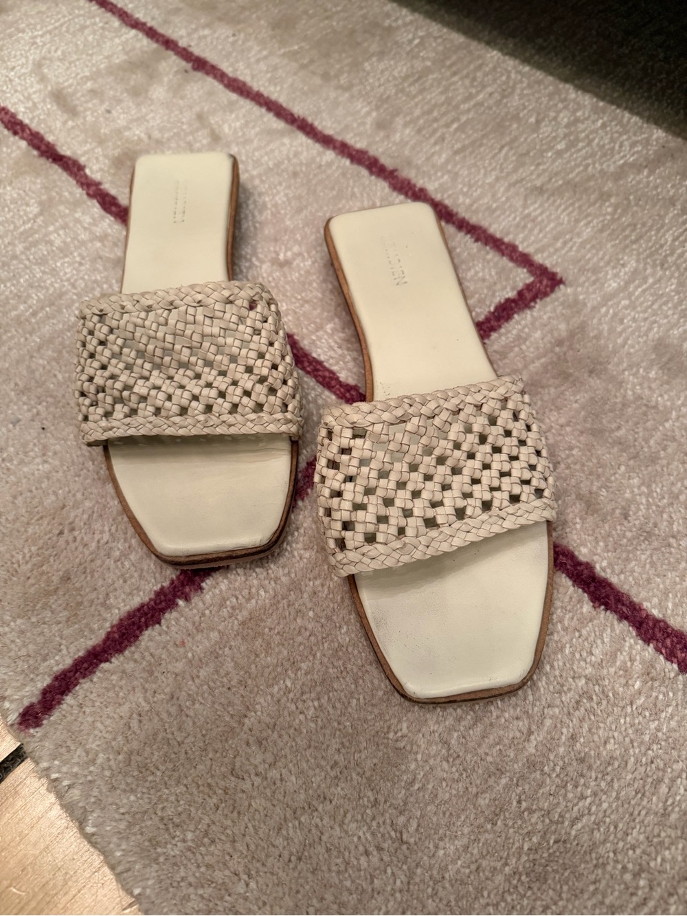 Bembien Woven Slide Sandals in Light Beige